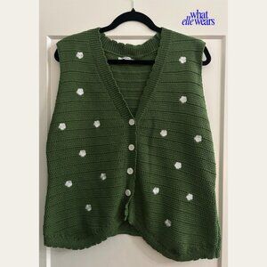 Embroidered Floral Knit Vest